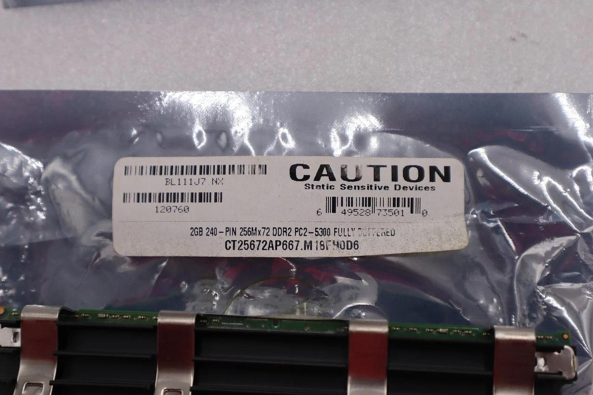 Used CRUCIAL PC2-5300 1GB DDR2 FULLY BUFFERED STOCK #K-1522A