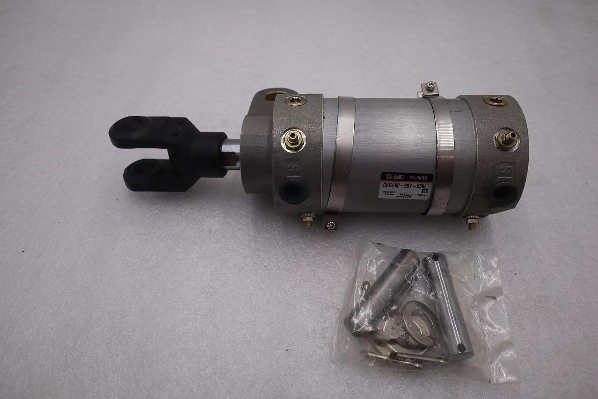Used (NEW) SMC CKGA80-50Y-K59L 145psi Pneumatic Clamp Cylinder STOCK S-367