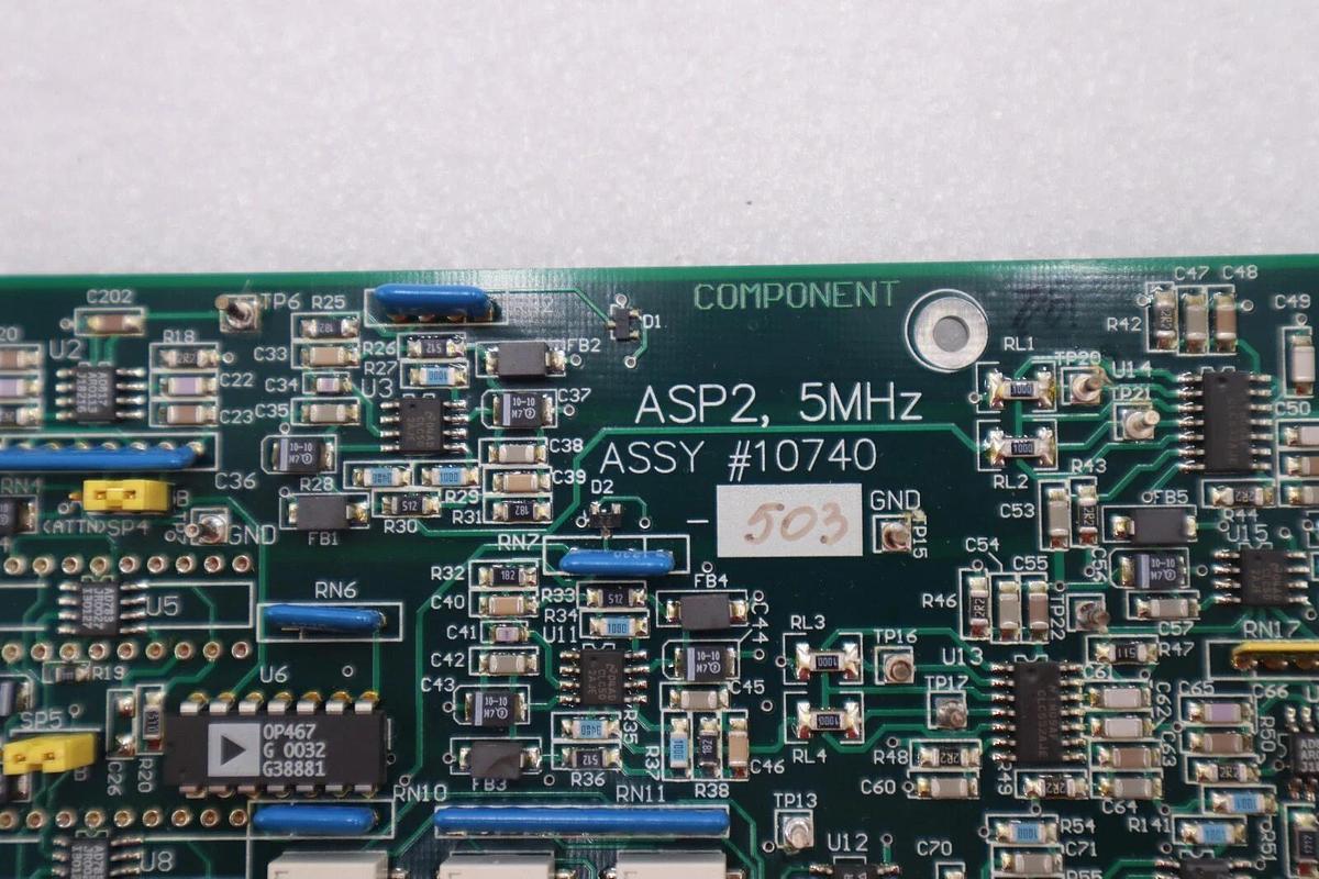 Used GSI Lumonics ASP2 5MHz Assy PCB Assembly Board 10740-503 #2831