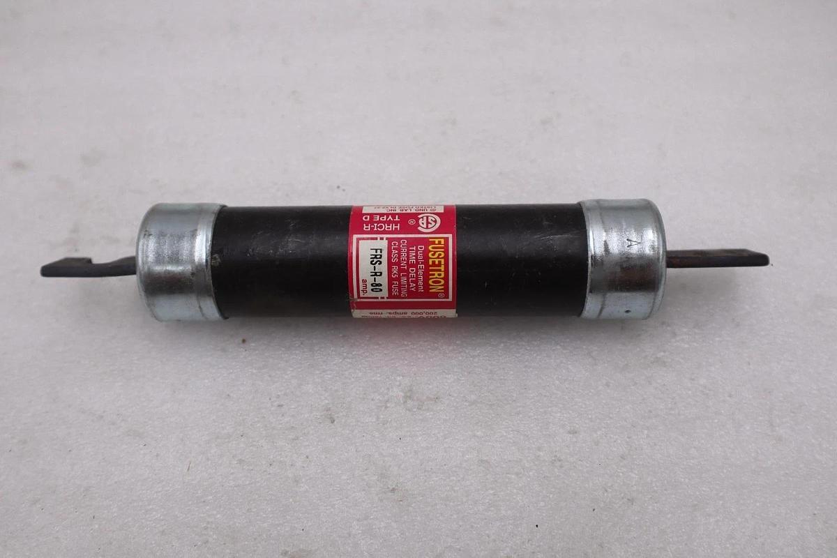 Used LOT OF 3 - Bussmann FRS-R-80 Fusetron Dual Element Time-Delay - STOCK 5810A