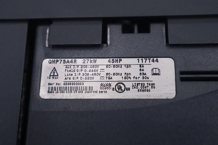 Used Emerson QMP75A4R QUANTUM MP DC DRIVE 208-480VAC INPUT 75 AMPS OUTPUT STOCK 5135
