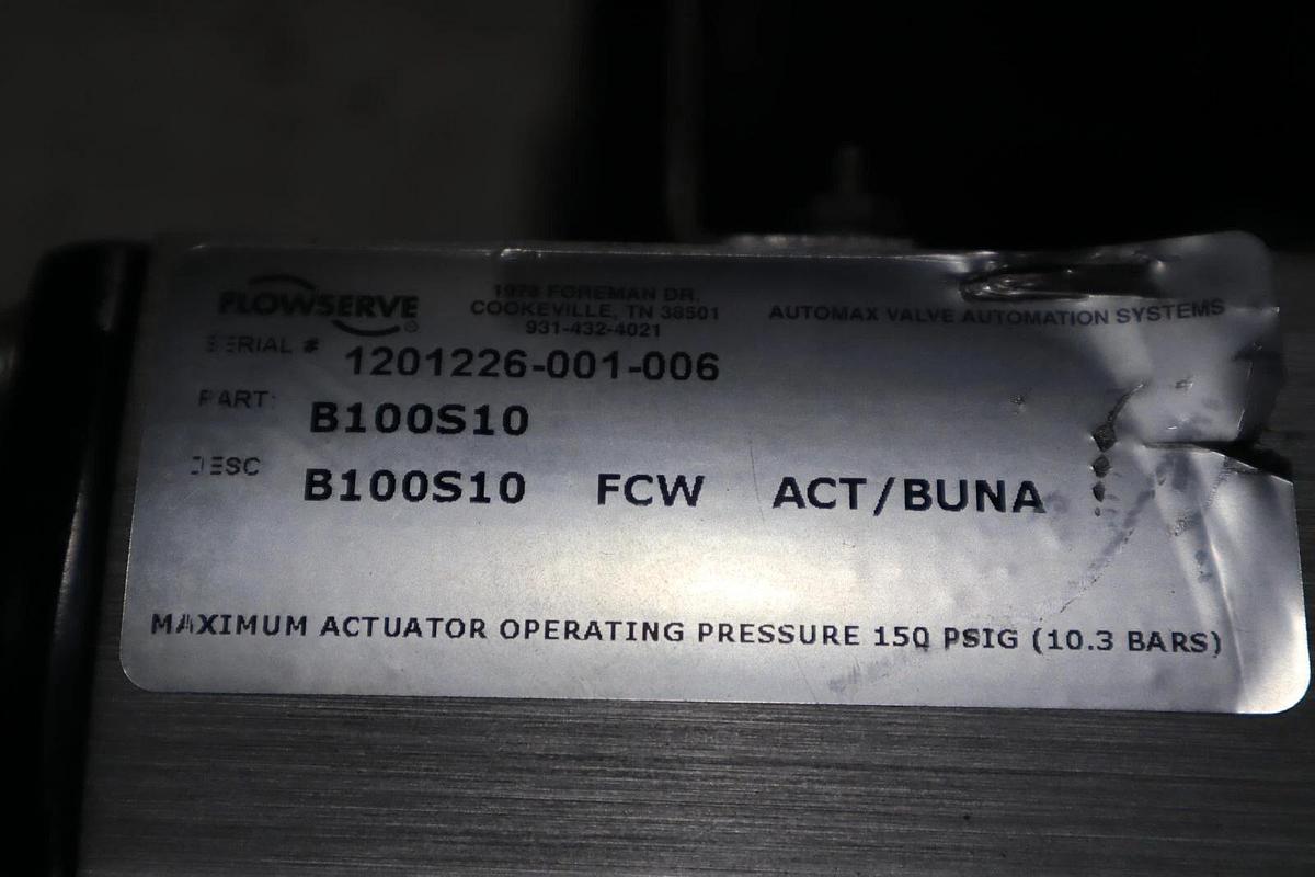 Used Flowserve Automax NXCLU2M1-18-00200 Positioner Actuator Ball Valve STOCK 5007A