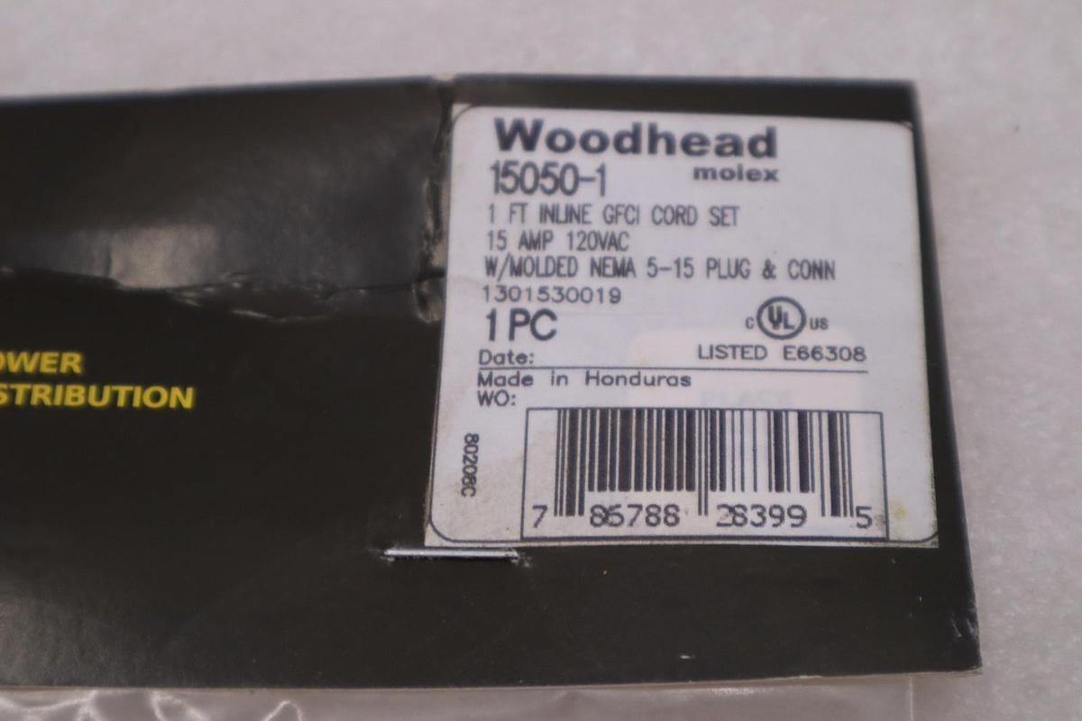 DANIEL WOODHEAD 15050-1 1 FT INLINE GFCI CORD SET - STOCK GF1065