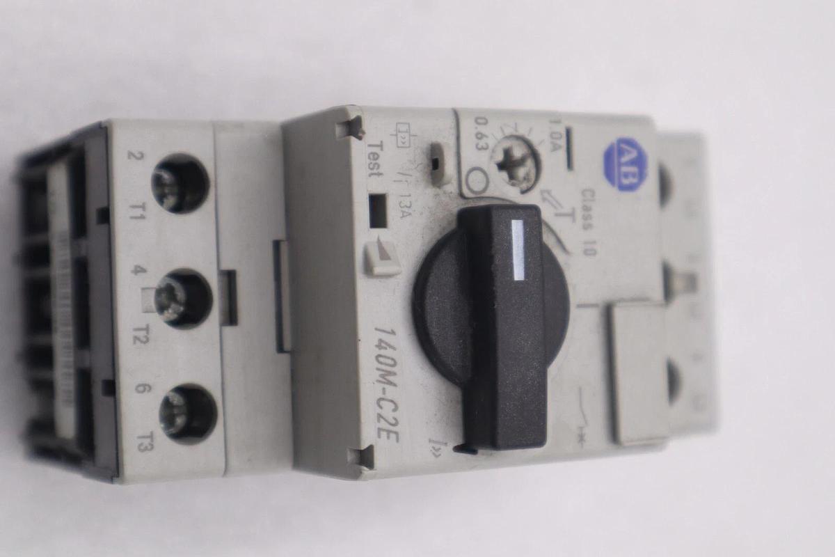 Used LOT OF 2 Allen Bradley 140M-C2E-B10 Ser. B Protection Circuit Breaker AB K-3449