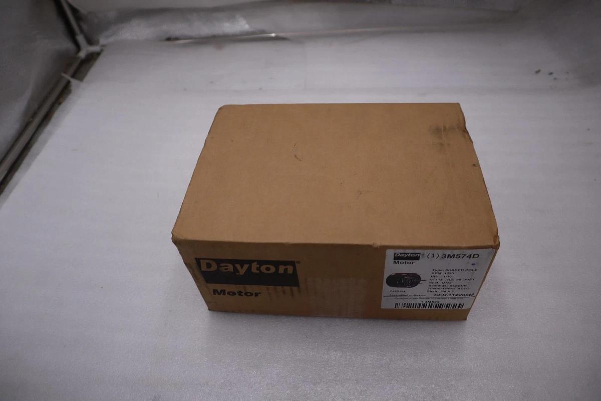Used Dayton 3M574D HVAC Steel Shell Motor 1/10 HP 1550 RPM 115v 60Hz NEW #GF-1421