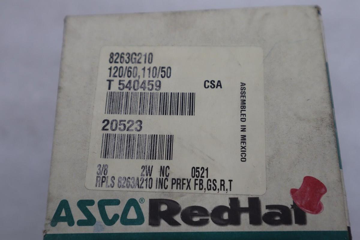 NEW ASCO 8263G210 SOLENOID VALVE 120/60 110/50 STOCK 2232-A