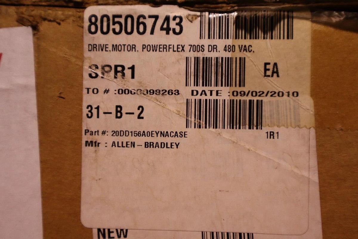 Used Allen-Bradley Powerflex 700S 20DD156A0EYNACASE 125 HP DRIVE VFD NEW IN BOX #S-4