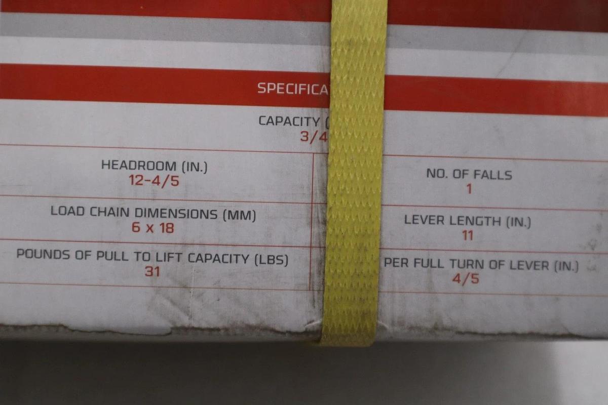 Used Jet 287302 JLP-075A-15 - 3/4-Ton Mini-Puller Lever Hoist 15' Lift - STOCK GF453