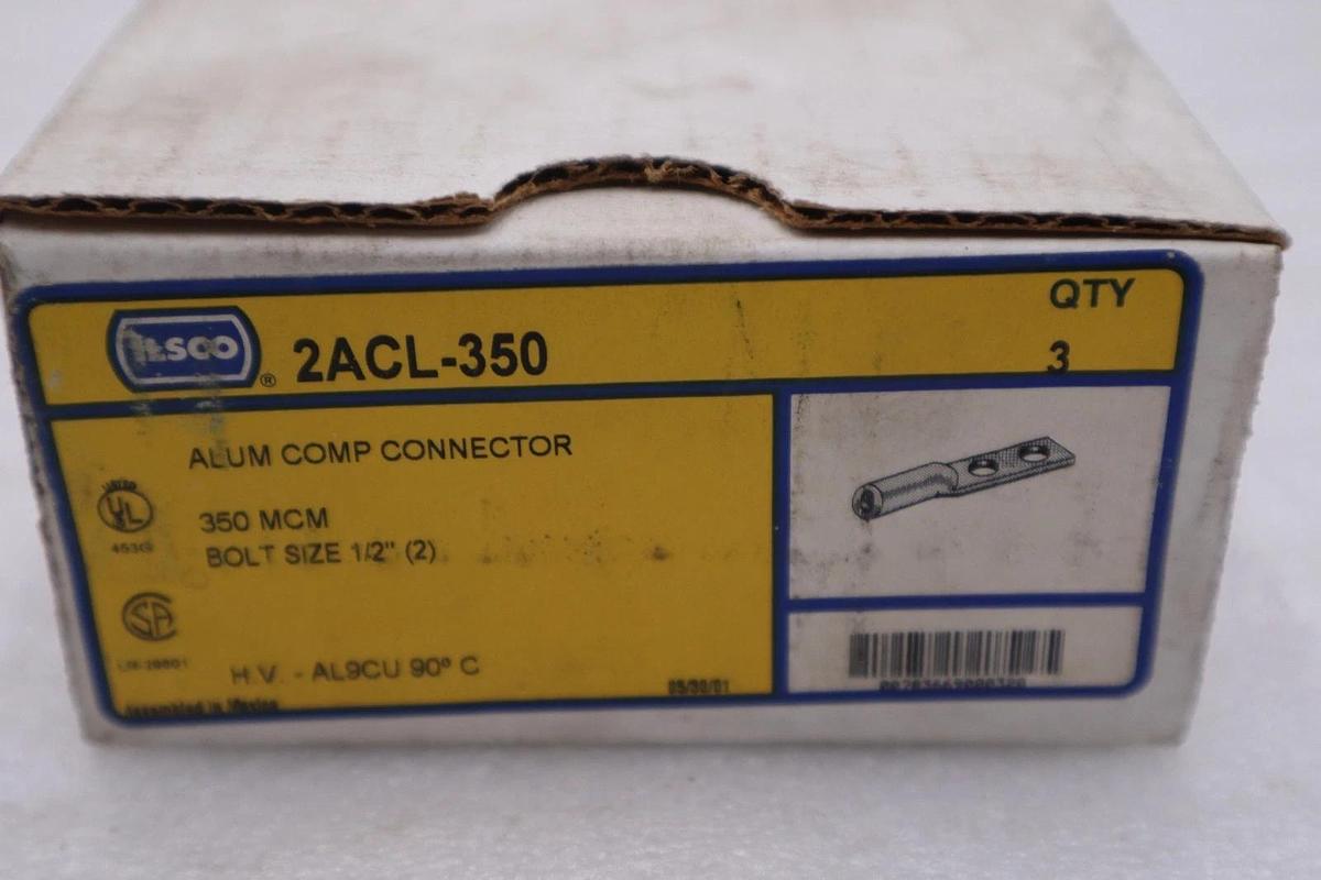 Used BOX OF 3 - Ilsco 2ACL-350 Compression Lug Brown 350 MCM - STOCK 5815A