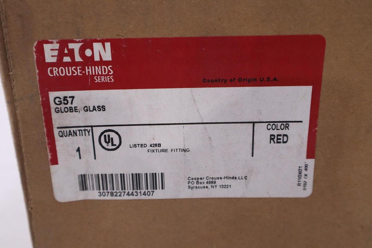 NEW EATON CORPORATION G57 / G57 GLASS GLOBE STOCK H193