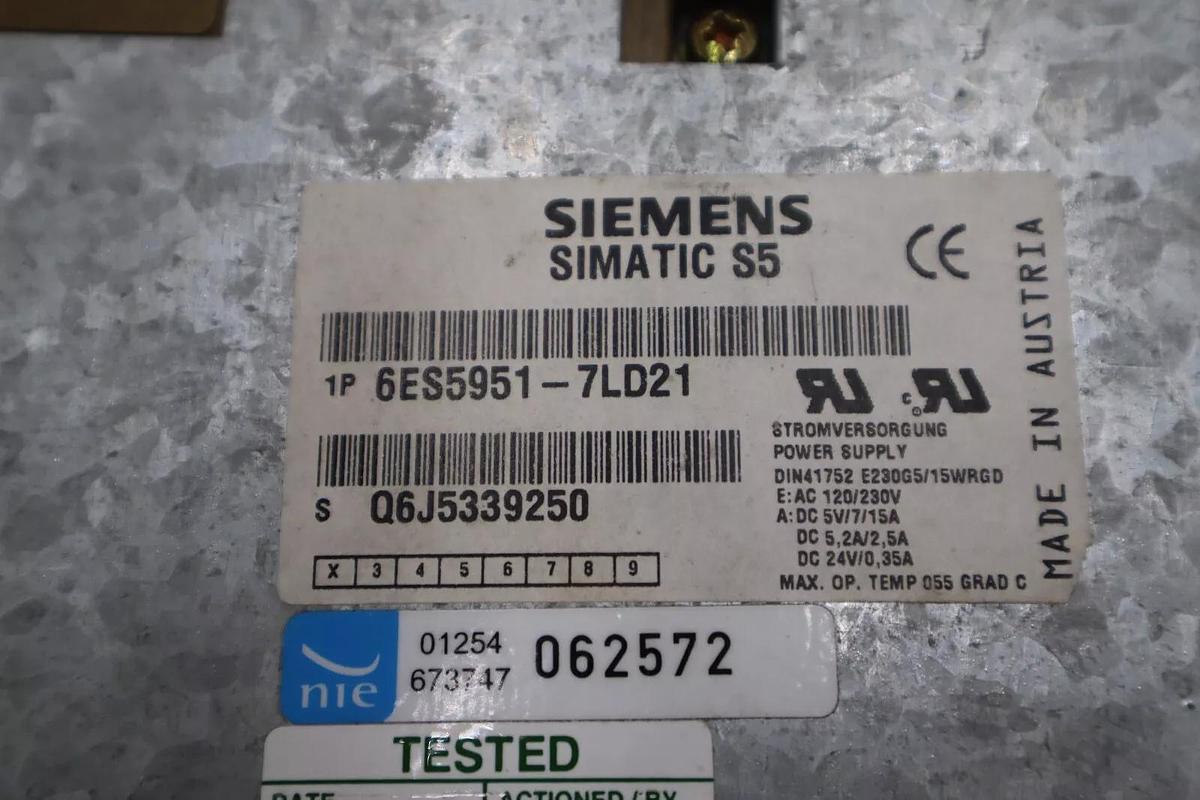 Used SIEMENS 6ES5951-7LD21 POWER SUPPLY MODULE SIMATIC S5 951 7/15 AMP STOCK 5374