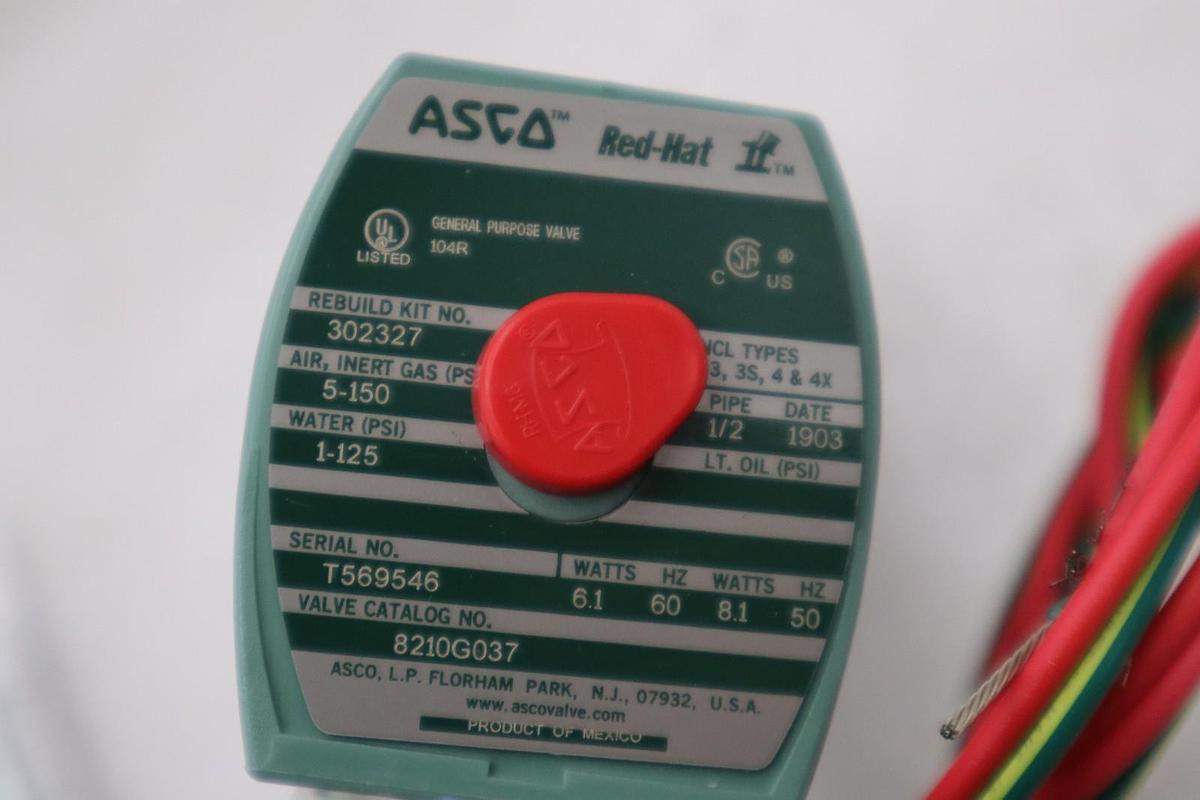 ASCO Stainless Steel Solenoid Valve 8210G037 NEW IN BOX STOCK GF-81A