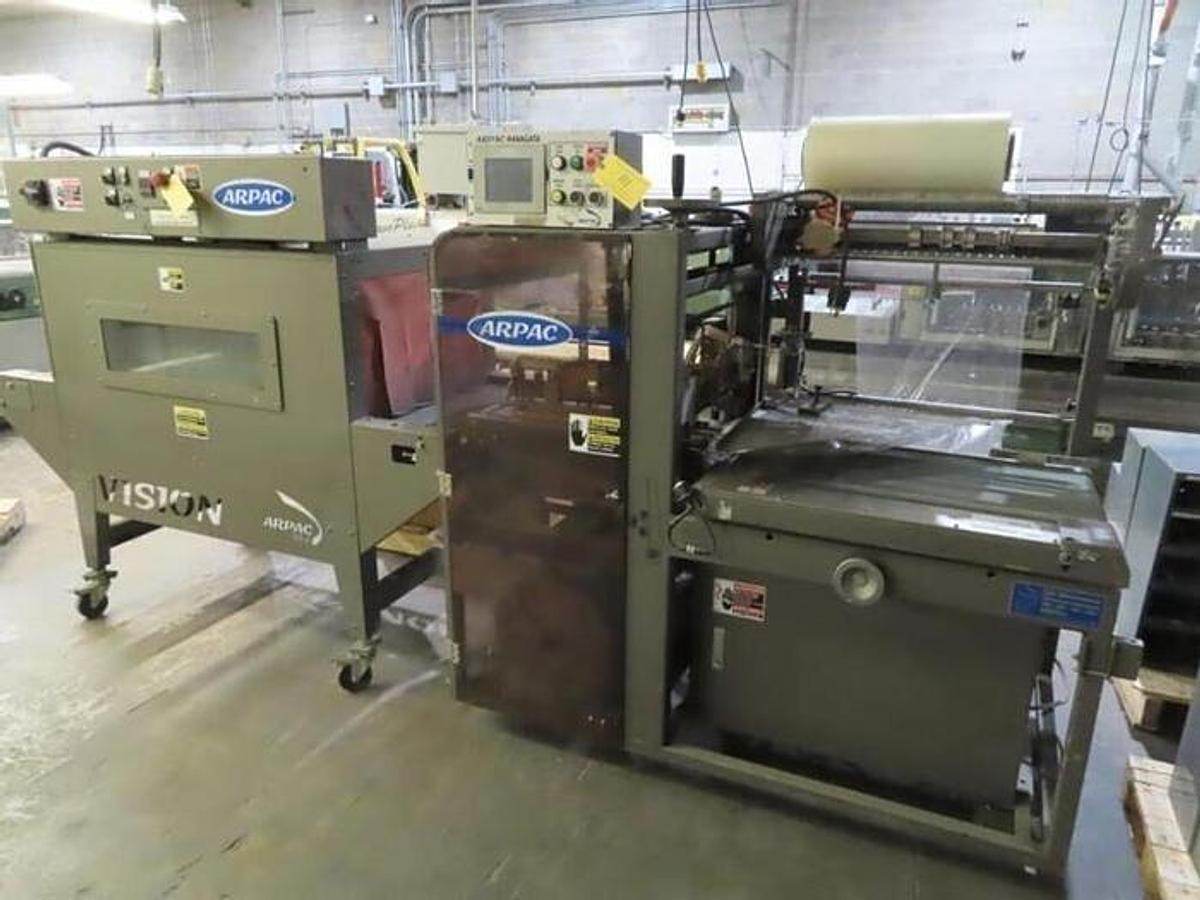 Used ARPAC MODEL L-18 PACKAGING MACHINE WITH HEAT TUNNEL