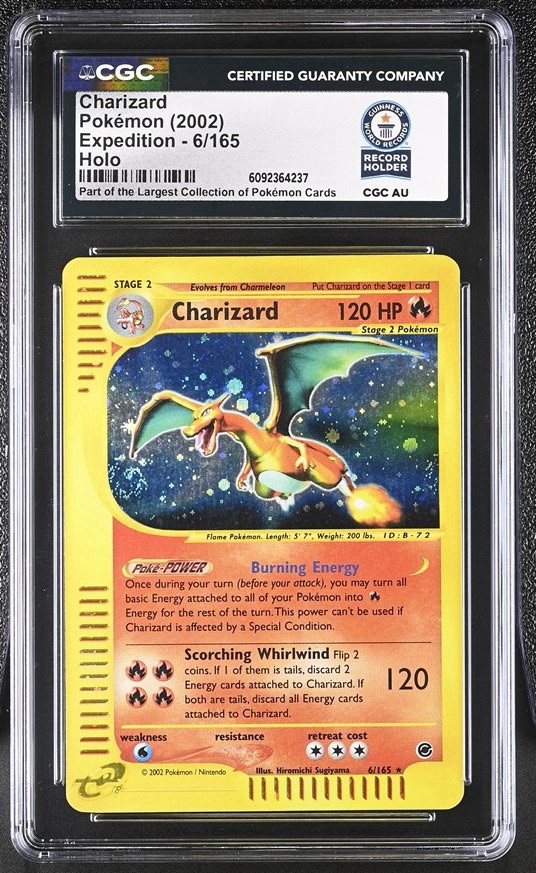 Used 2002 POKEMON EXPEDITION #6 CHARIZARD-HOLO CGC WORLD RECORD 1/1 E-READER GRAIL