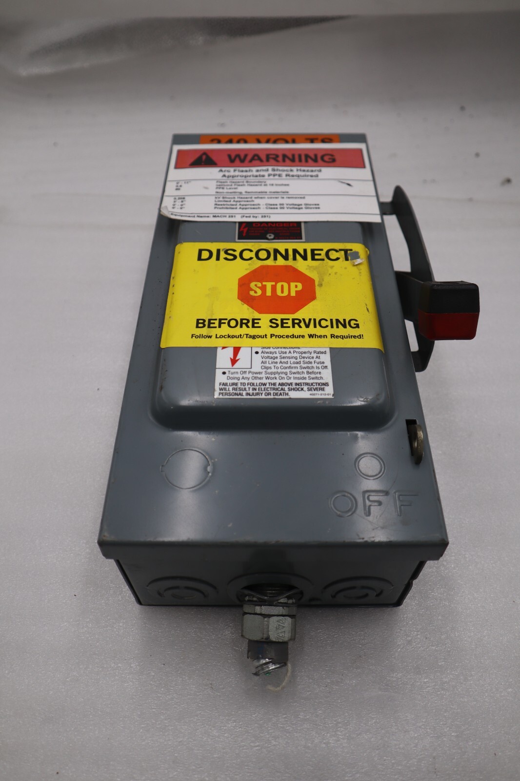 Used Square D H321N Heavy Duty Safety Switch 30A 3 Pole Fusible UNIT STOCK 4911-A