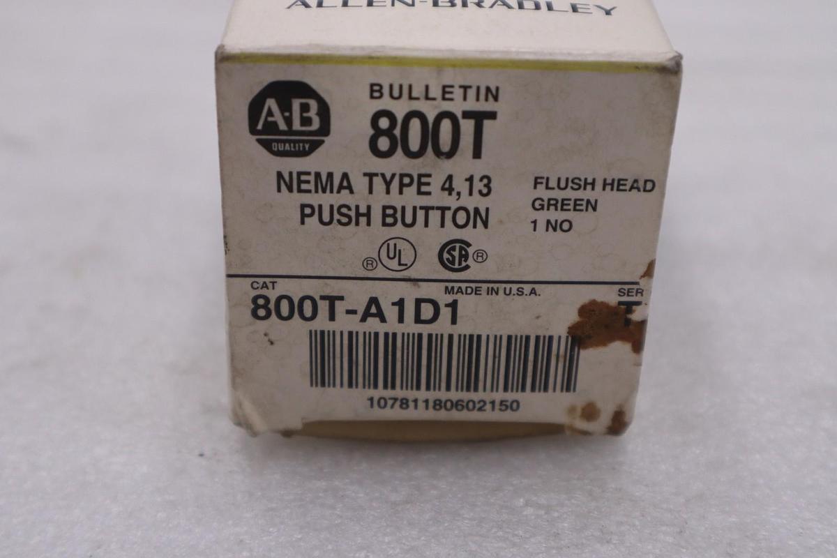 Used AB Allen Bradley 800T-A1D1 Push Button Flush Head Green STOCK 6060