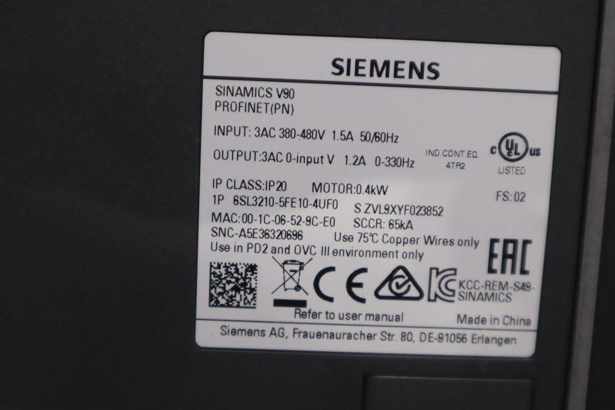 Used SIEMENS 6SL3210-5FE10-4UF0 / 6SL32105FE104UF0 -STOCK H810C