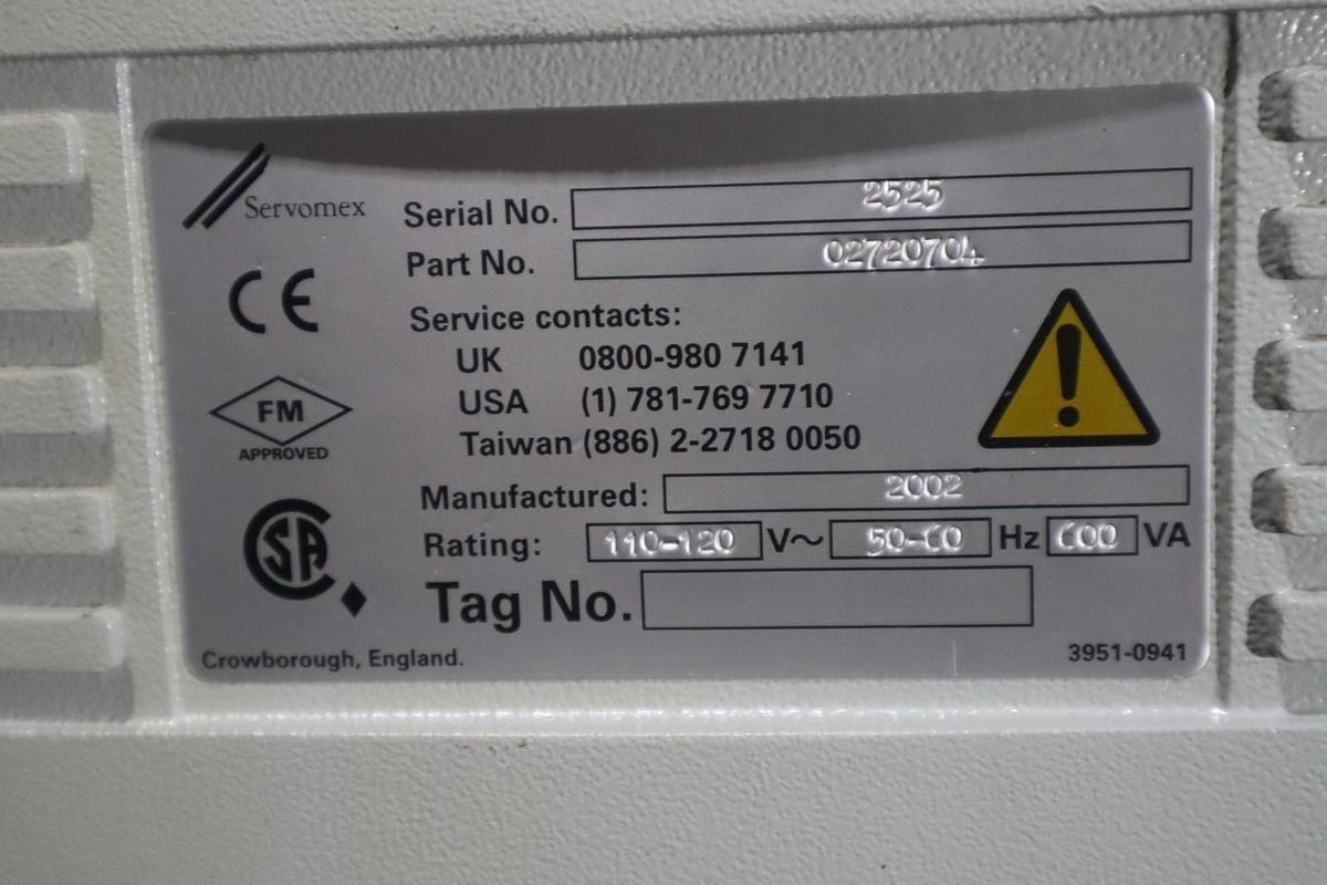 SERVOMEX XENDOS 2700/ 02720704 COMBUSTION GAS ANALYSER - STOCK GF285