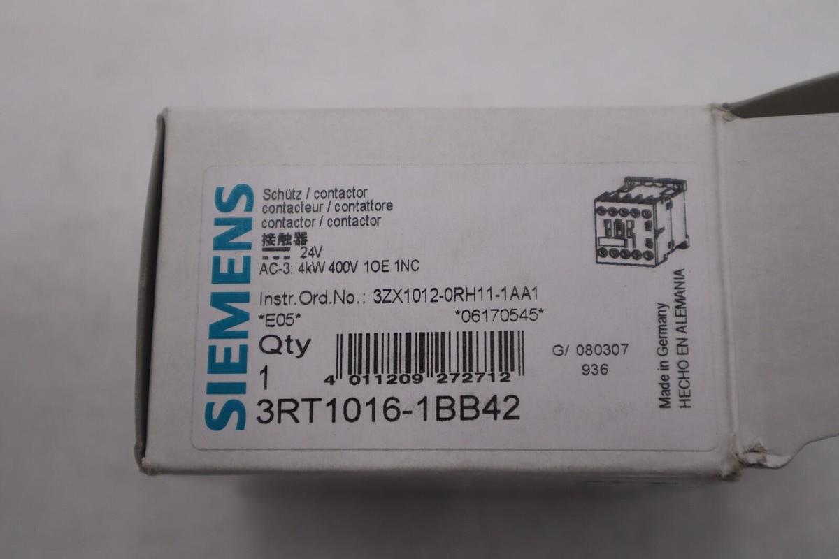 New Siemens contactor 3RT1016-1BB42 3RT10161BB42 New With Box Stock G856A