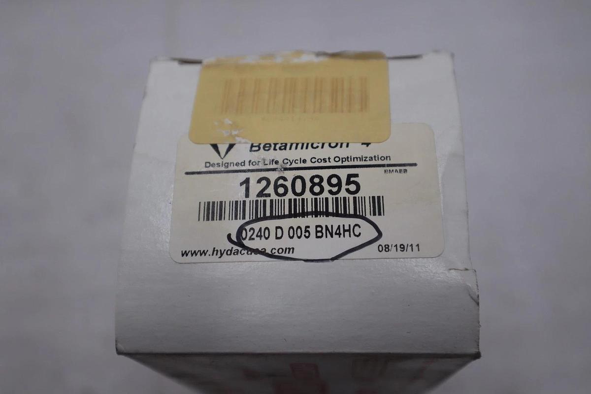 Used Hydac 1260895 Filter 0240D005BN4HC - NEW IN BOX - STOCK GF205A