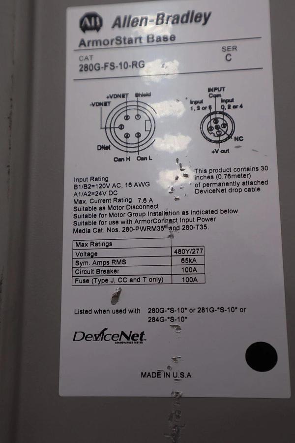 Used ALLEN BRADLEY 281G-F12S-10B-RRG-CBG /C  AMORSTART MODULE 280G-FS-10-RG STK 2911