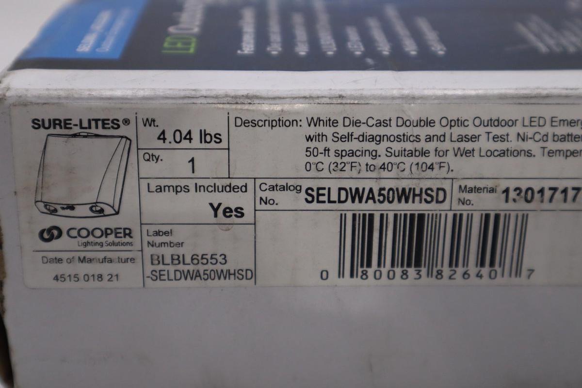 Sure-Lites SELDWA50WHSD Self-Diagnostic Emergency Light LED Lamp - STOCK 1936CC