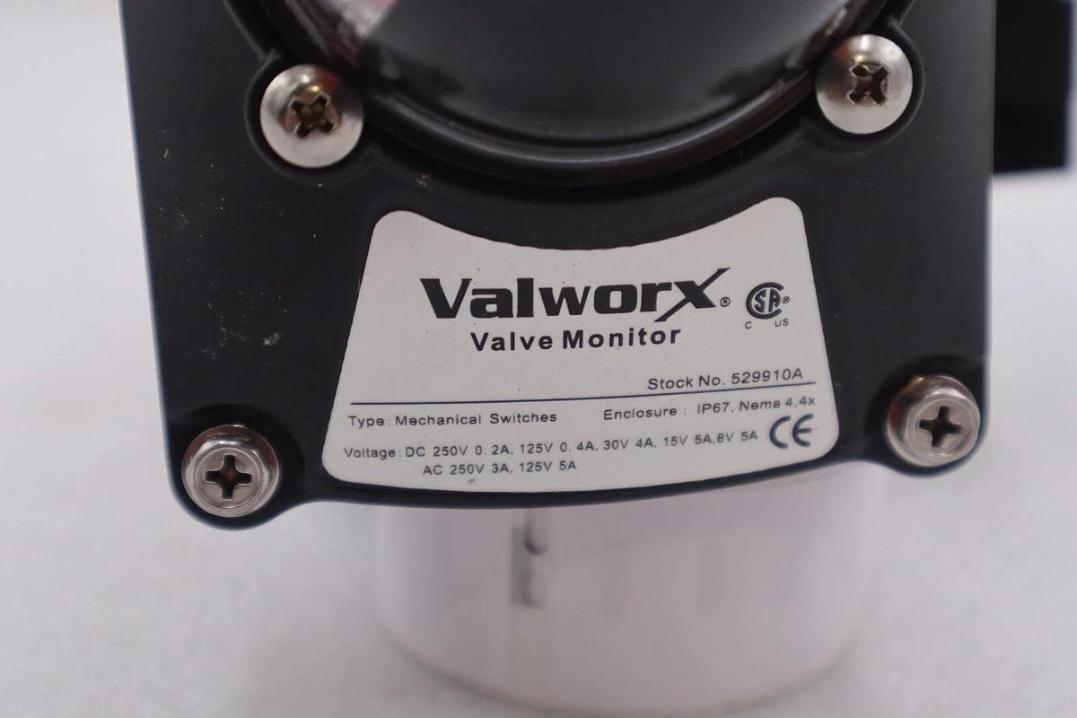 Used VALWORX 530163 AP063 PNEUMATIC ACTUATOR W/ 529102A SOLENOID 529910A VALVE #005-A