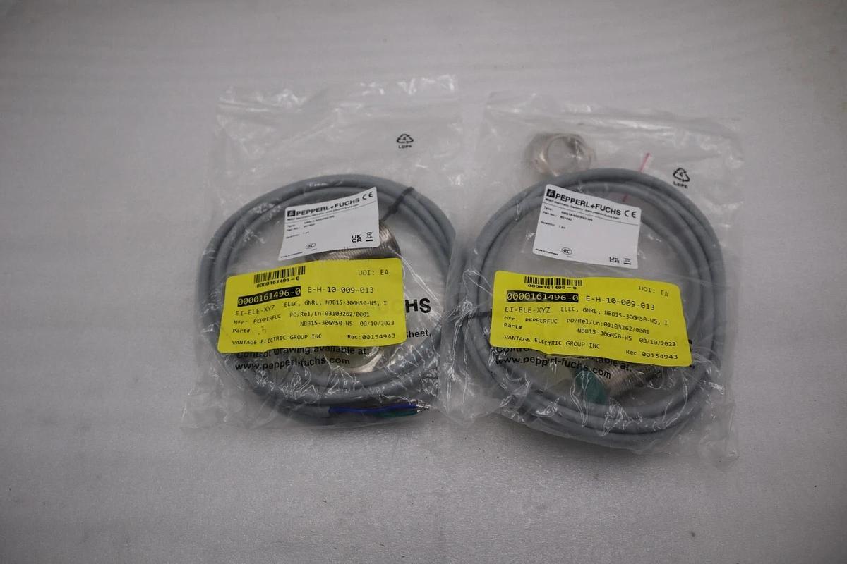 PEPPERL & FUCHS NBB15-30GM50-WS SENSORS (LOT OF 2) PART 801650 NEW STOCK G26A