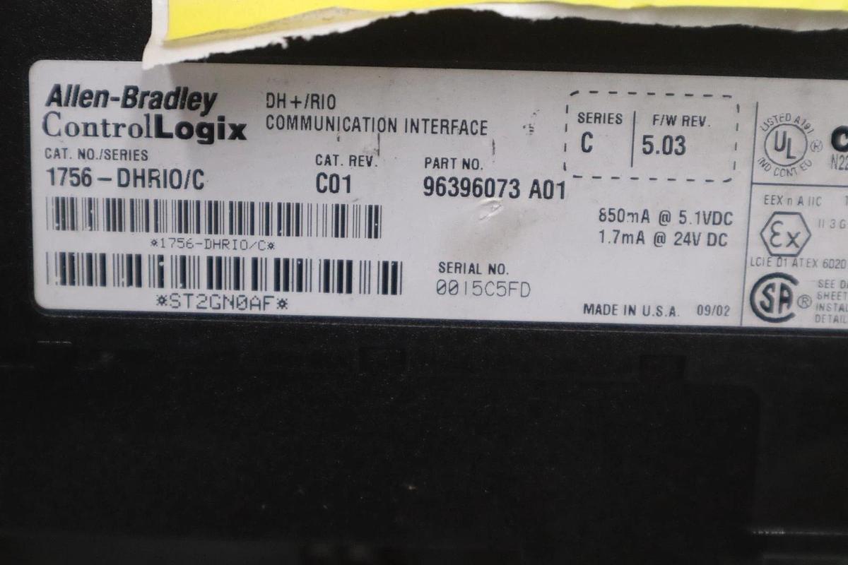 Used ALLEN BRADLEY 1756-DHRIO PLC MODULE AB STOCK K2999CC