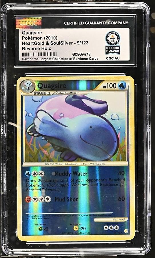 Used 2010 POKEMON HEARTGOLD & SOULSILVER #9 QUAGSIRE-REVERSE FOIL CGC WORLD RECORD