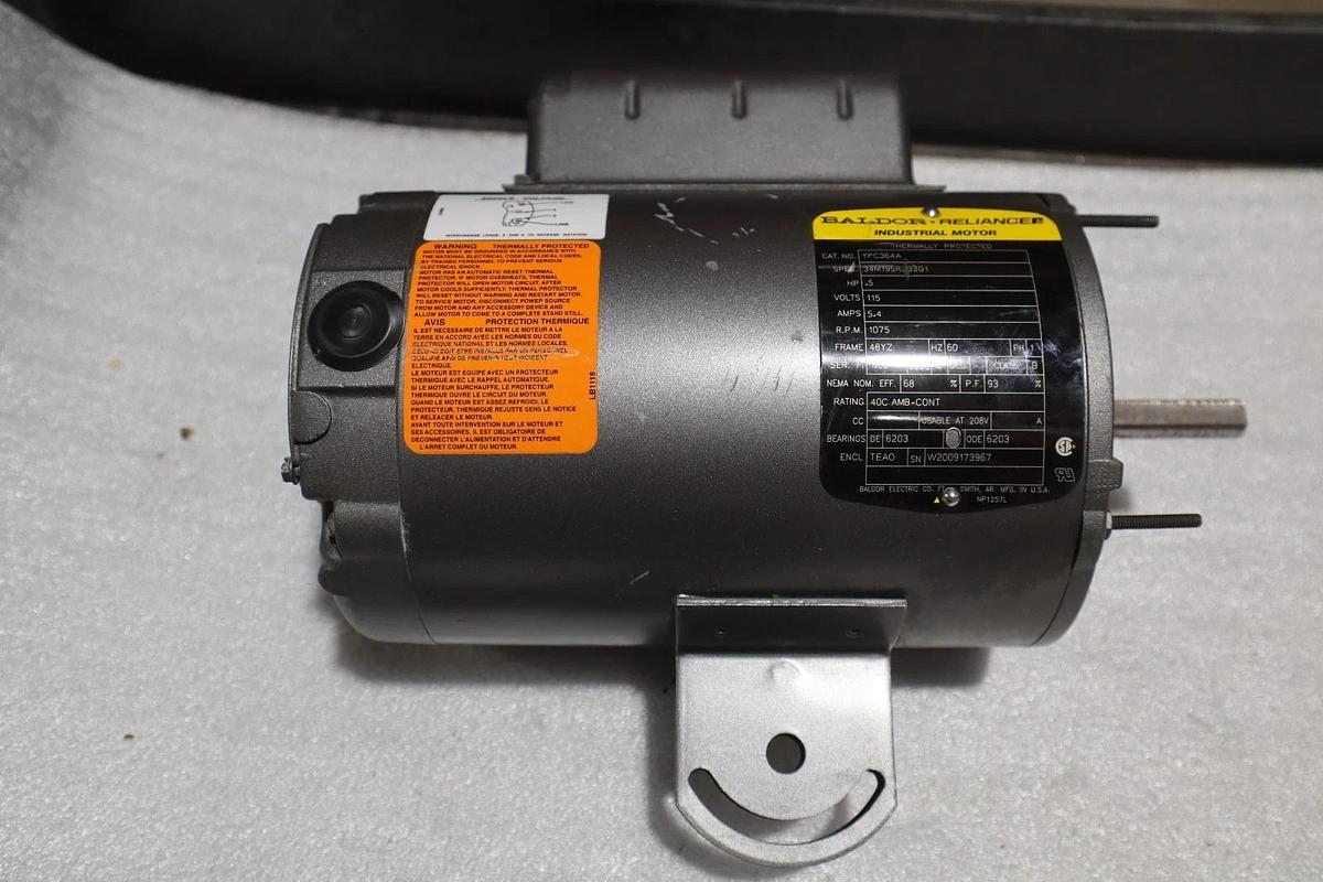Used BALDOR YPC364A INDUSTRIAL MOTOR .5HP 1075 RPM - STOCK SGF75