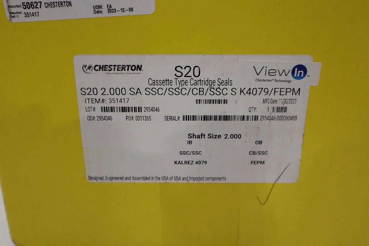 Used NEW CHESTERTON S20 2.000 SA SSC/SSC/CB/SSC S K4079/FEPM STOCK 1450B