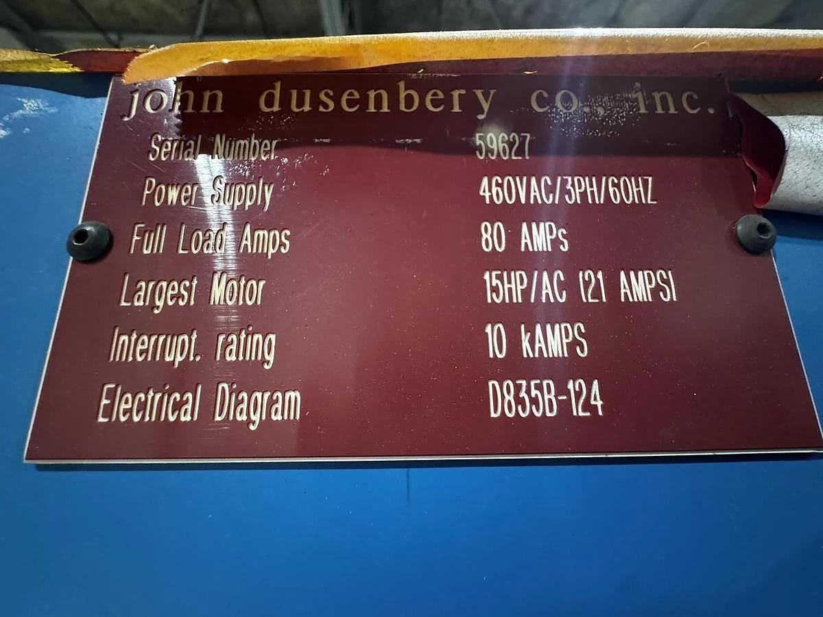 Used 72" DUSENBERY MODEL 835-24 DUPLEX SLITTER REWINDER 24" REWIND DIAMETER 3" and 6"