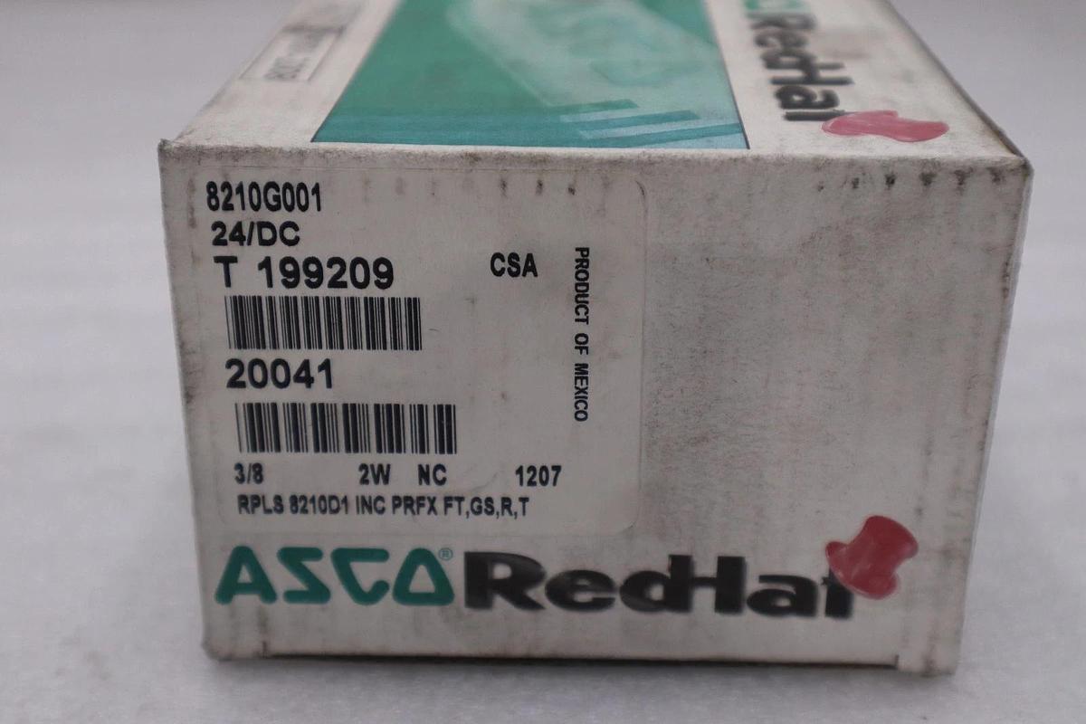 Used ASCO 8210G001 Red-Hat 3/8" 24VDC Brass Solenoid Valve - STOCK GF627