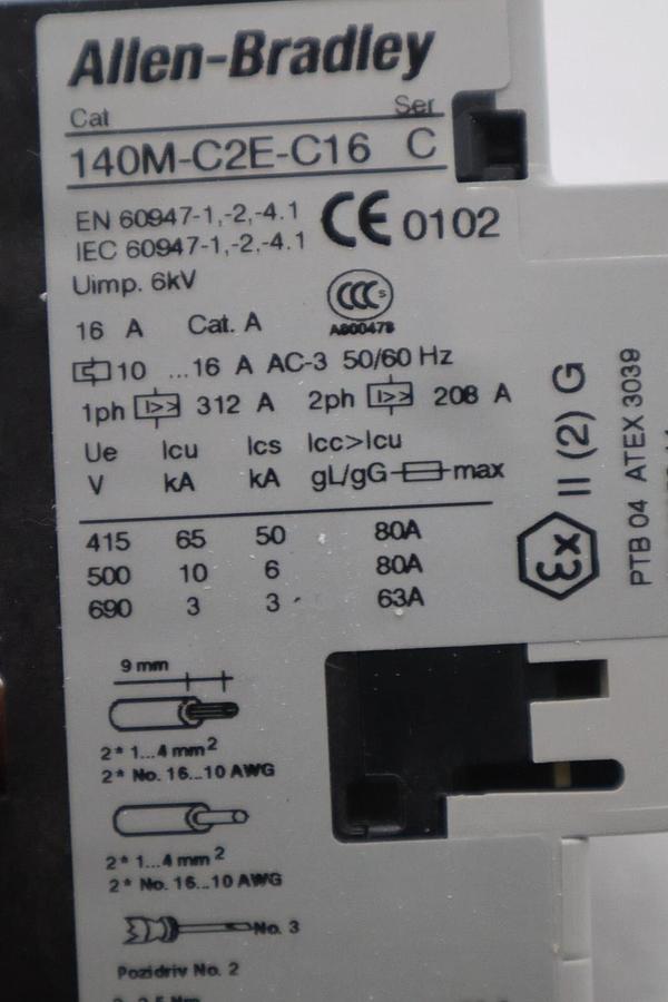 Used Factory New Allen Bradley 140M-C2E-C16 Motor Protection Circuit-Breaker #G684A