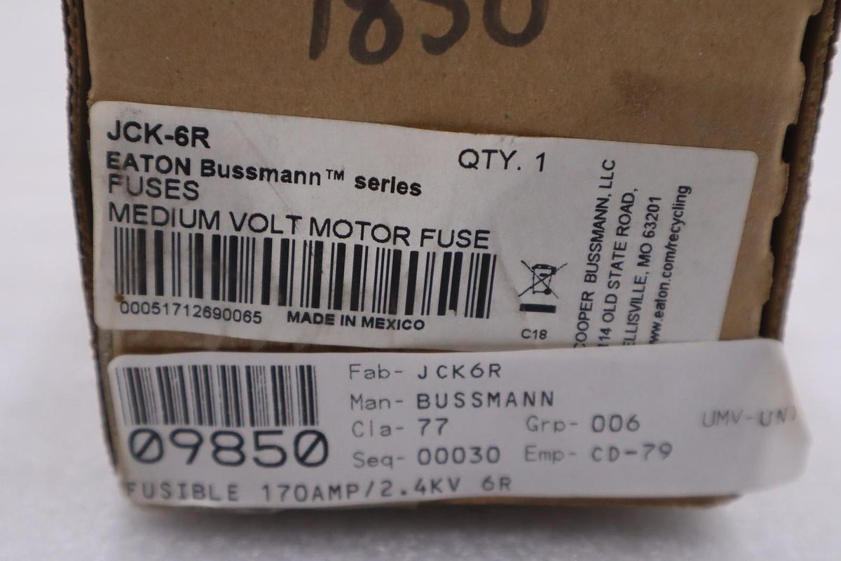 Buss JCK-6R 170Amp Fuse 80,000A Max Capacity Cooper Bussmann - STOCK GF830