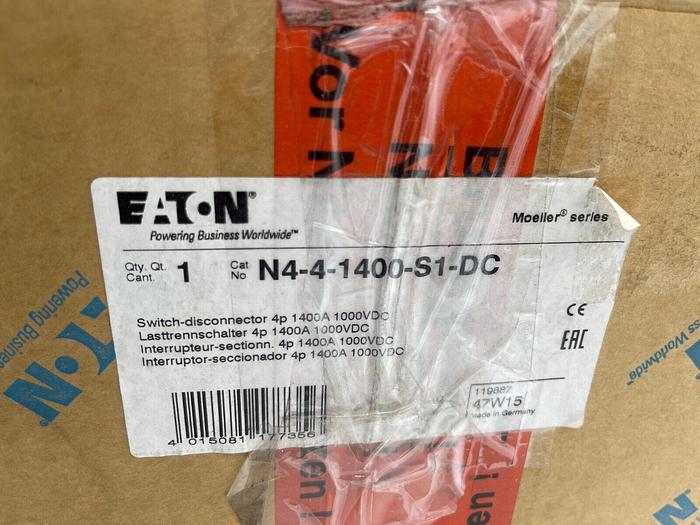 NEW Eaton N4-4-1400-S1-DC Photovoltaic Safety  Switch Disconnect 1400 AMP 2169