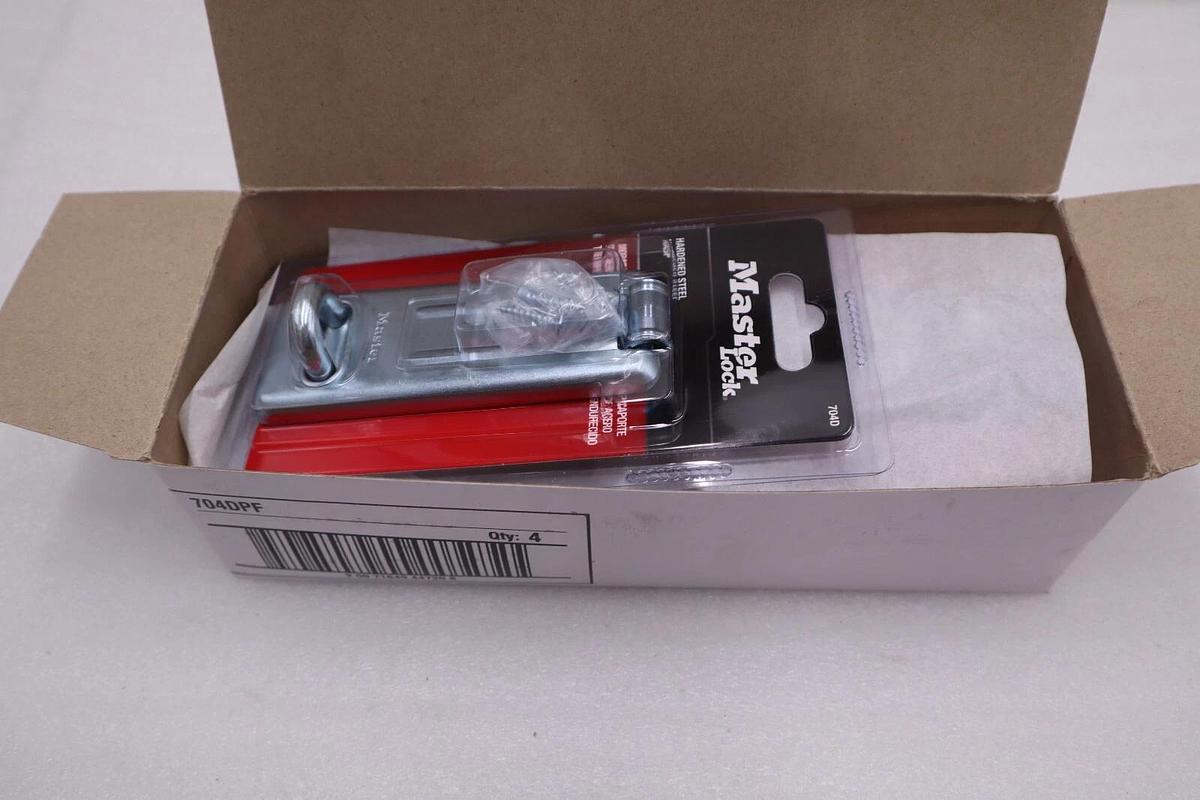 Master Lock 704DPF 4-1/2 in High Security Hasp Hardened Steel Locking Eye #H392