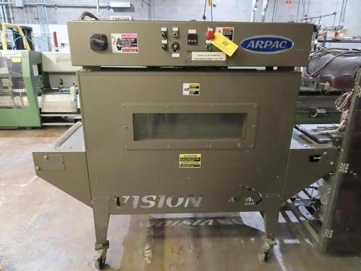 Used ARPAC MODEL L-18 PACKAGING MACHINE WITH HEAT TUNNEL