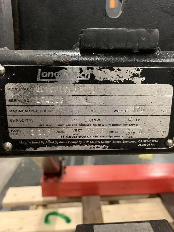 Used LONGREACH FORKLIFT ATTACHMENT CLASS II WITH HYDRAULIC CLAMPING 0CNC040W36001