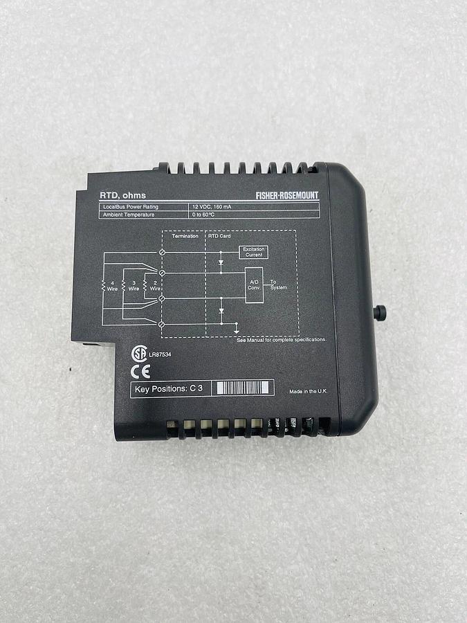 Used EMERSON KJ3002X1-BF1 RTD MODULE OHMS FINAL ASSEMBLY W/ SHIELD #K-2592