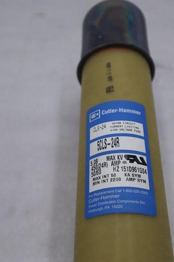 Used CUTLER HAMMER 5CLS-24R MOTOR CIRCUIT CURRENT LIMITING HIGH VOLTAGE FUSE #2536-A