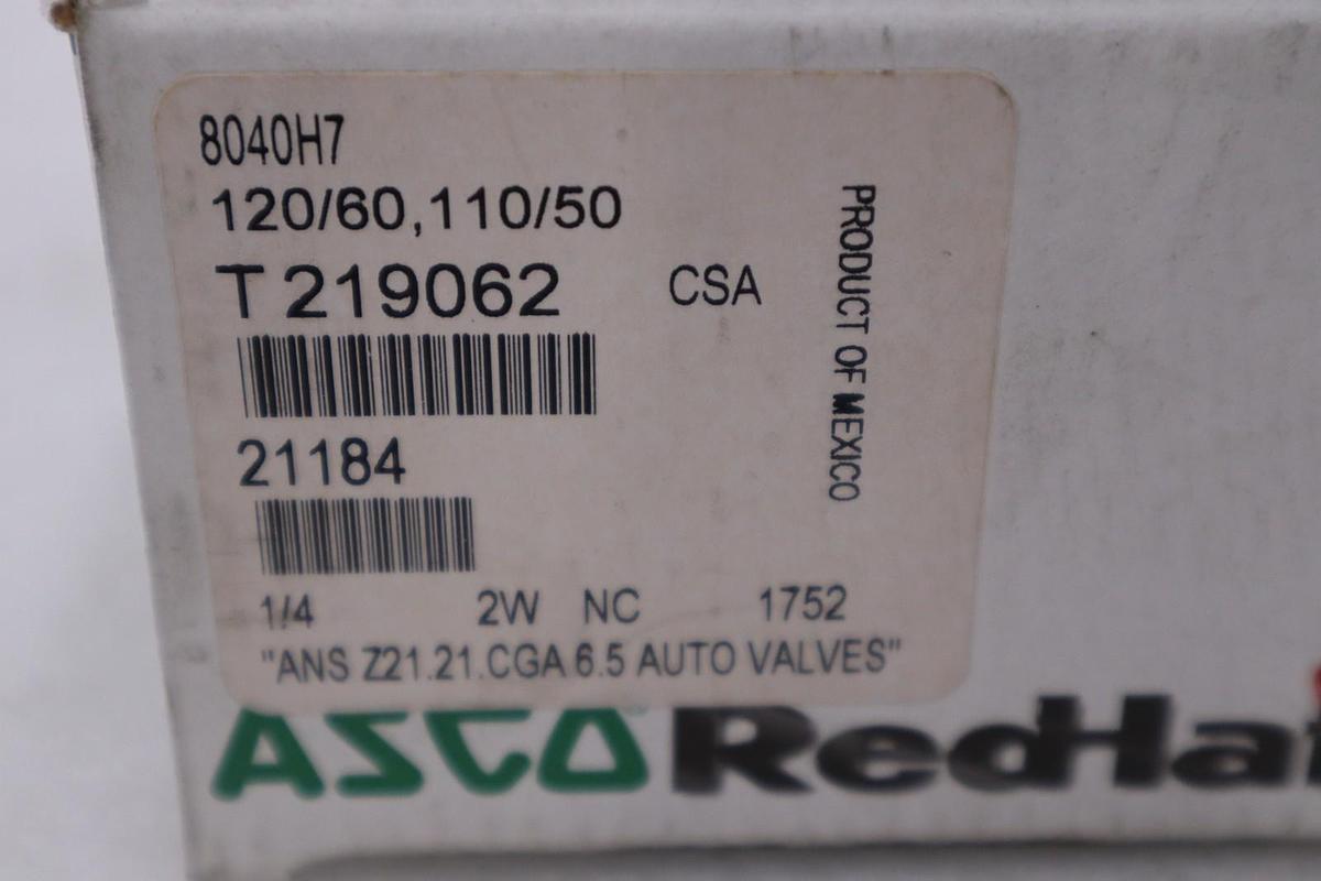 NEW ASCO REDHAT 8040H7 110/120V 15PSI 1/4" NSNP STOCK H617A