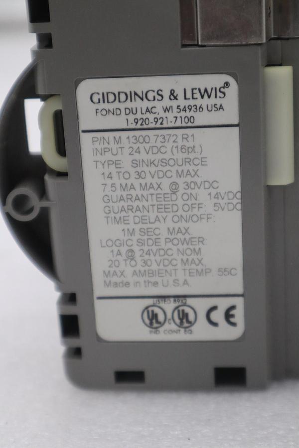 Used GIDDINGS & LEWIS M.1300.7372 R1 Input Module 24VDC SINK/SOURCE STOCK 639-D