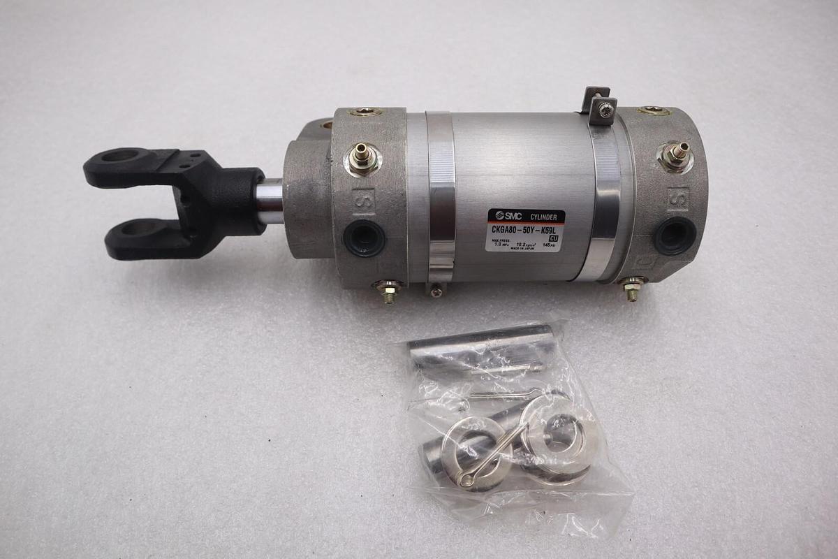 Used (NEW) SMC CKGA80-50Y-K59L 145psi Pneumatic Clamp Cylinder STOCK K-2469