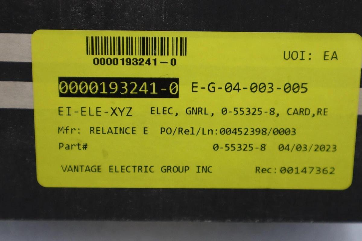 Used NEW Reliance Electric 0-55325-8 Current Voltage Control Board Card STOCK G359A