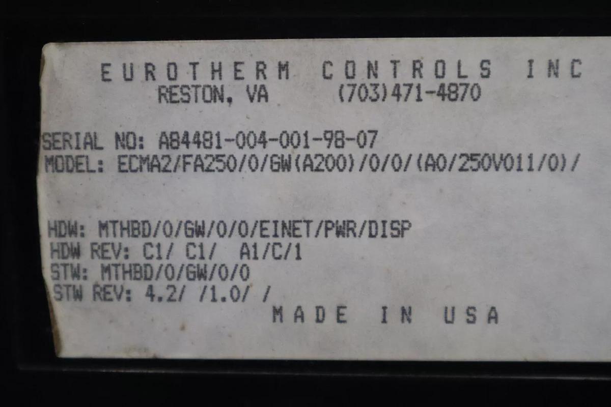 Used INVENSYS ECMA2/FA250/0/GW/A200/0/0/A0/250V011/0)/ STOCK 508-B