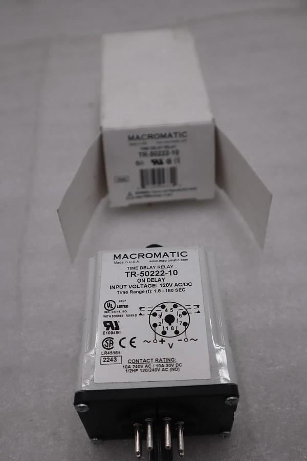 MACROMATIC TR-50222-10 SinFunTimeDelayRelay 120VAC/DC - STOCK K777CC