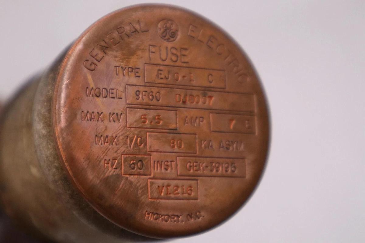 Used General Electric 9F60DJD007  Fuse TYPE EJO-1  SIZE C  5.5kV  7E-AMPS NEW #H880