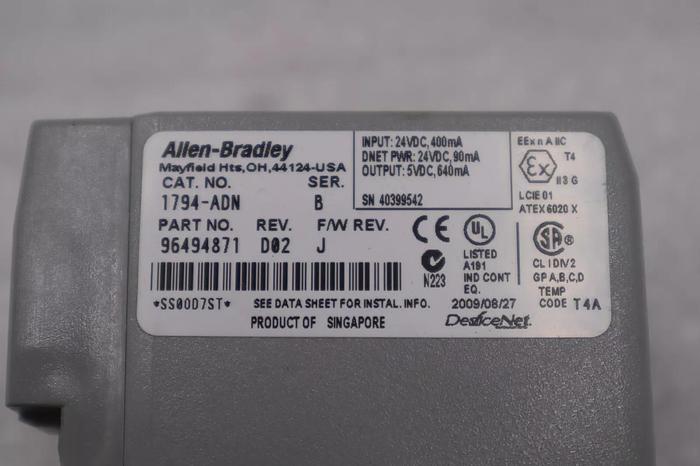 NEW Allen Bradley 1794-ADN SER B Flex DeviceNet Adapter STOCK B-1701